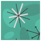 Mideeuw Sputnik Starbursts Turquoise Stof (Close Up)