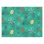 Mideeuw Sputnik Starbursts Turquoise Tafelkleed (Voorkant (Horizontaal))