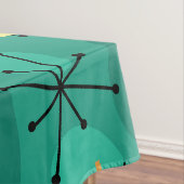 Mideeuw Sputnik Starbursts Turquoise Tafelkleed (Voorbeeld)