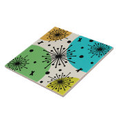 Mideeuw Sputnik Starbursts Veelkleurige Tegeltje (Zijkant)