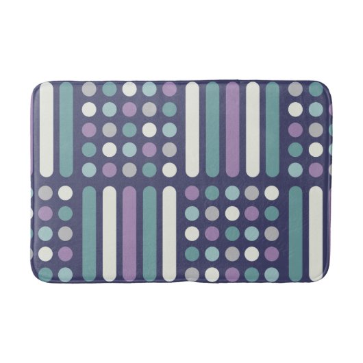 Mideeuwse cirkels lijnen Paarse Turquoise Badmat (Voorkant)