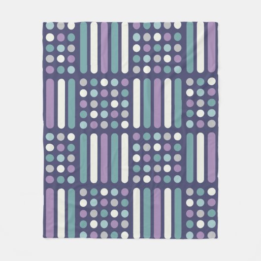 Mideeuwse cirkels lijnen Paarse Turquoise Fleece Deken (Voorkant)