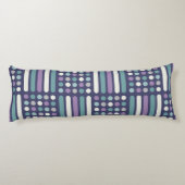 Mideeuwse cirkels lijnen Paarse Turquoise Lichaamskussen (Achterkant)