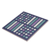 Mideeuwse cirkels lijnen Paarse Turquoise Tegeltje (Zijkant)