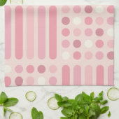 Mideeuwse cirkels roze vanilla theedoek (Gevouwen)