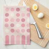 Mideeuwse cirkels roze vanilla theedoek (Quarter Fold)