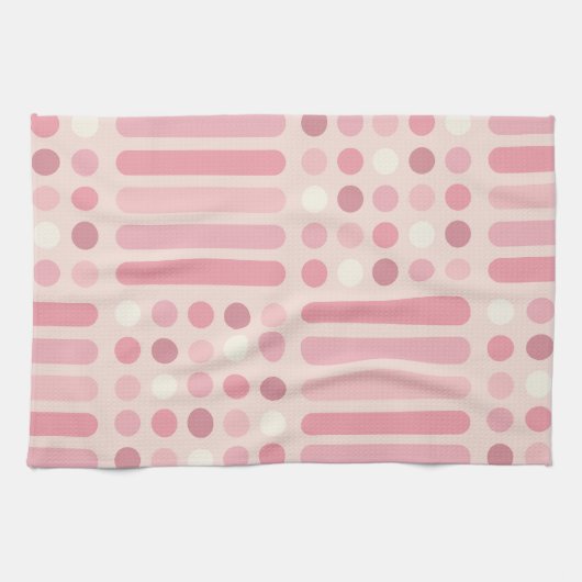 Mideeuwse cirkels roze vanilla theedoek (Horizontaal)