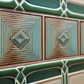 Mideeuwse geometrische elegantie aards Blauwgroen Tegeltje