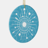 Mideeuwse MOD Atomic Sputnik kerstsnowflake Keramisch Ornament (Rechts)