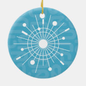 Mideeuwse MOD Atomic Sputnik kerstsnowflake Keramisch Ornament (Achterkant)