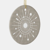 Mideeuwse MOD Atomic Sputnik kerstsnowflake Keramisch Ornament (Rechts)