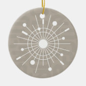 Mideeuwse MOD Atomic Sputnik kerstsnowflake Keramisch Ornament (Voorkant)