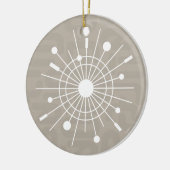 Mideeuwse MOD Atomic Sputnik kerstsnowflake Keramisch Ornament (Links)