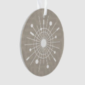 Mideeuwse MOD Atomic Sputnik kerstsnowflake Ornament (voorkant)