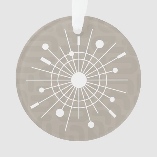 Mideeuwse MOD Atomic Sputnik kerstsnowflake Ornament (voorkant)