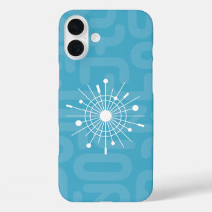 Mideeuwse MOD Cool Yule Atomic Sputnik kerst iPhone 16 Plus Hoesje