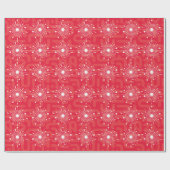 Mideeuwse moderne atoomsnowflake kerstrood cadeaupapier (Vlak)