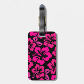 Mideeuwse moderne hibiscus tropisch bloemmotief bagagelabel (Achterkant verticaal)