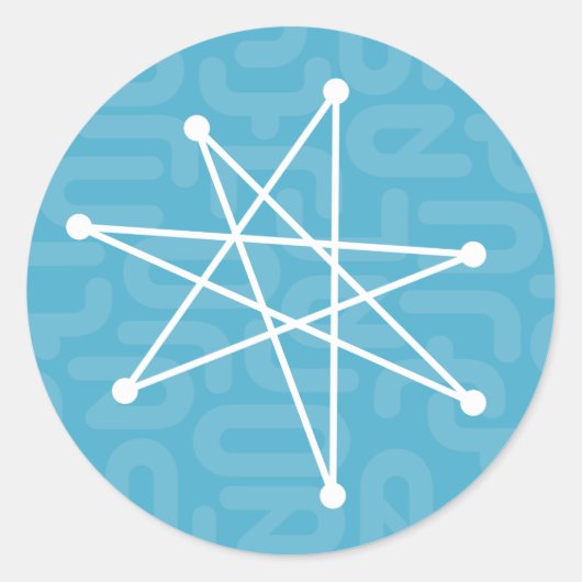 Mideeuwse moderne kerst atoomstartster ronde sticker (Voorkant)