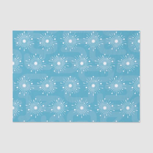 Mideeuwse moderne kerstsnowflake Atomic MCM Tissuepapier (Voorkant)