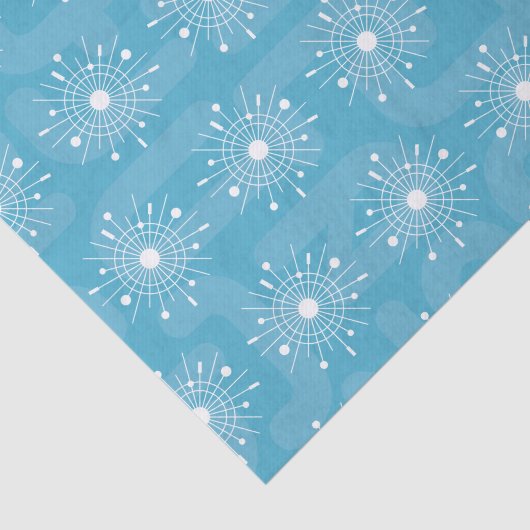 Mideeuwse moderne kerstsnowflake Atomic MCM Tissuepapier (Detail)