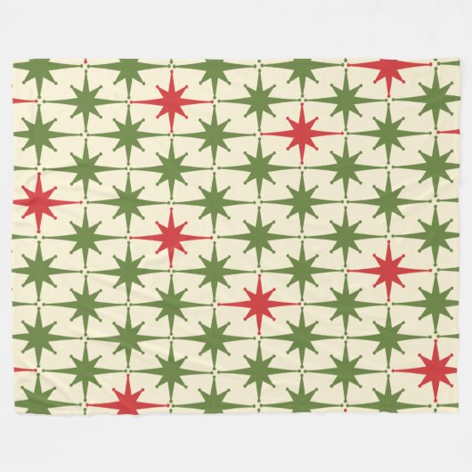 Mideeuwse moderne kerststerrenpatronen fleece deken (Voorkant (Horizontaal))