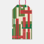 Mideeuwse Moderne Retro Abstract Kerstmis Cadeaulabel (Voorkant)