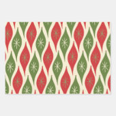 Mideeuwse moderne sierpatroonretro Red Green Inpakpapier Vel (Voorkant)