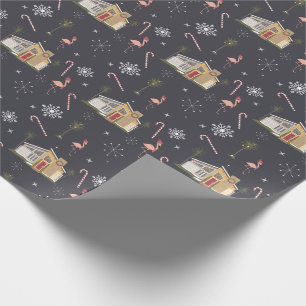 Mideeuwse Palm Springs Flamingo kerst Cadeaupapier