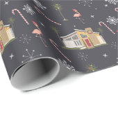 Mideeuwse Palm Springs Flamingo kerst Cadeaupapier (Rol Hoek)