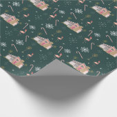 Mideeuwse Palm Springs-kerstroze Cadeaupapier (Hoek)