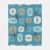 Mideeuwse patroonproducten Blauwgroen wit goud Fleece Deken (Voorkant)