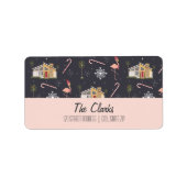 Mideeuwse Retro-kerstkaartenlabel Etiket (Voorkant)