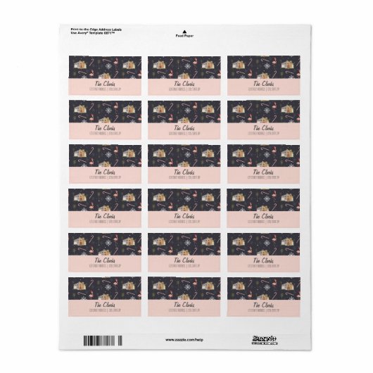 Mideeuwse Retro-kerstkaartenlabel Etiket (Full Sheet)