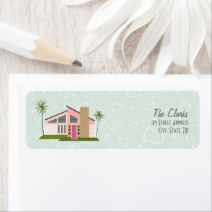 Mideeuwse Retro Roze House Label