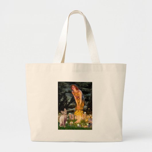 MidEve - Crème Sphynx kat Grote Tote Bag (Voorkant)