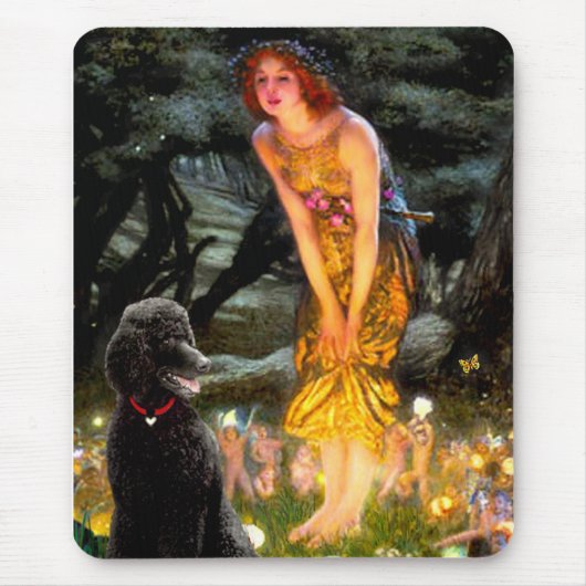 MidEve-Standaard Zwarte Poodle (T) Muismat (Voorkant)