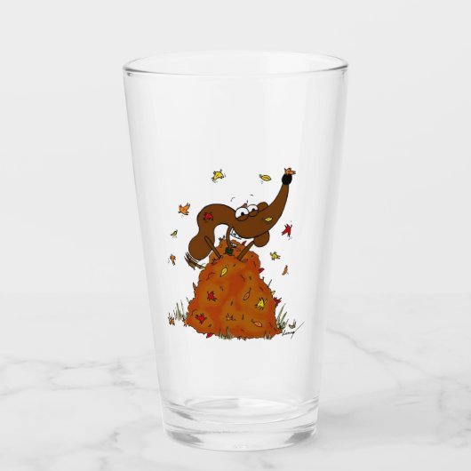 Midg in een stapel van lederen tumbler glas (Voorkant)