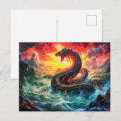 Midgard snake in the norhtern sea Viking mythology Briefkaart (Voorkant / Achterkant)