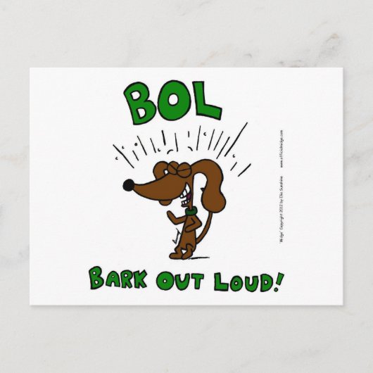Midge "BOL Bark Out Loud"-Briefkaart Briefkaart (Voorkant)