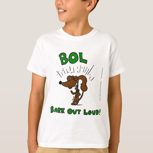 Midge "BOL Bark Out Loud" Kinder Basic T-Shirt (Voorkant)
