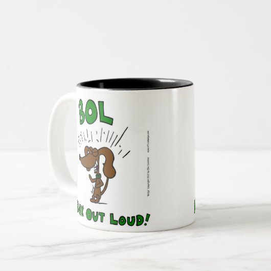 Midge "BOL Bark Out Loud" Mok (Voorkant links)