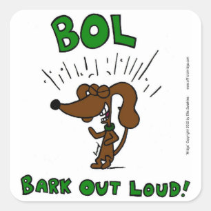 Midge "BOL: BARK OUT LOUD"-Stickers - set van 20 Vierkante Sticker
