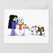 Midge Building a Snowdog Briefkaart (Voorkant)