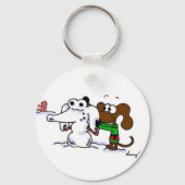 Midge Building Snowdog Sleutelhanger (Voorkant)