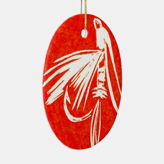 Midge Classic Trout Fly kerstversiering Keramisch Ornament (Rechts)