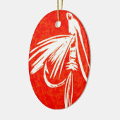 Midge Classic Trout Fly kerstversiering Keramisch Ornament (Links)