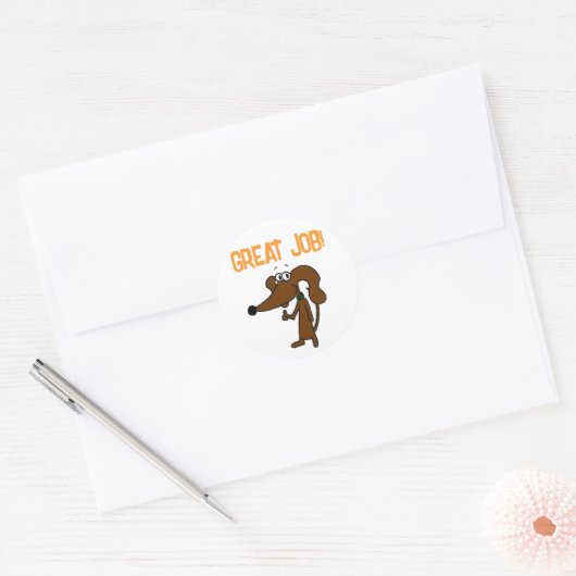 Midge duimen omhoog "GEWELDIG WERK!" Stickers (Envelop)