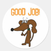 Midge duimen omhoog "GOED WERK!" Stickers (Voorkant)