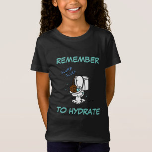 Midge "Herinner aan Hydrate" Donkere Shirten T-shirt